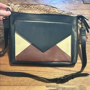 Able Black and Brown Crossbody Bag